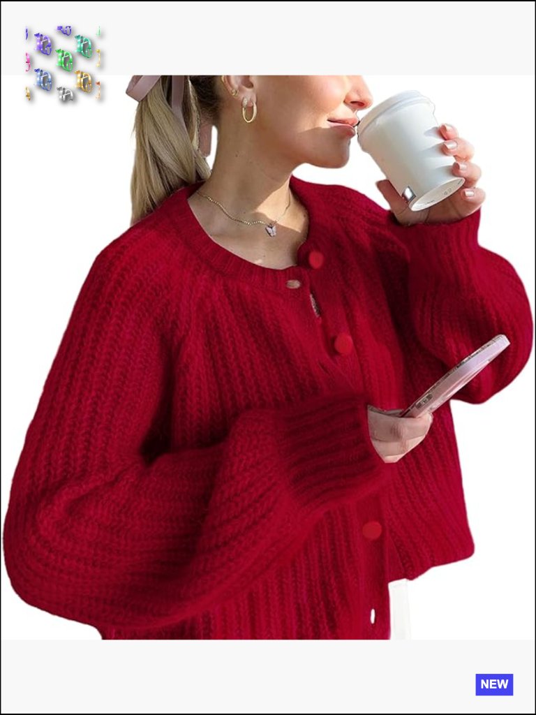 Chunky Knit Cardigan Sweater Button Down Long Sleeve Open Front Loose Oversized